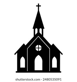 one Church silhouette vector illustration