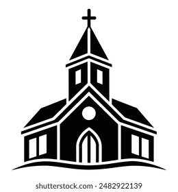 one Church silhouette vector illustration