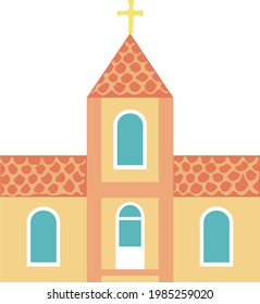 One church with a tower