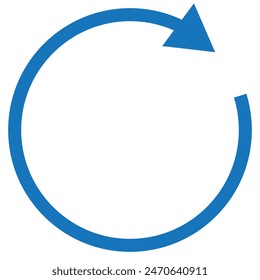 One circle arrow icon. Round reload, restart, recycle and repeat symbol. One arrow in loop. Circular reload arrow. 11:11
