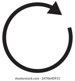 Un icono de flecha circular. Redondear recarga, Reiniciar, reciclar y repetir. Una flecha en el bucle. Flecha de recarga circular. 11:11