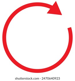 One circle arrow icon. Round reload, restart, recycle and repeat symbol. One arrow in loop. Circular reload arrow. 11:11