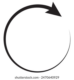 One circle arrow icon. Round reload, restart, recycle and repeat symbol. One arrow in loop. Circular reload arrow. 11:11