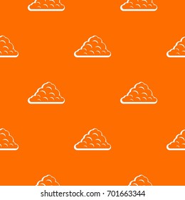 One cloud pattern repeat seamless in orange color for any design. Vector geometric illustration