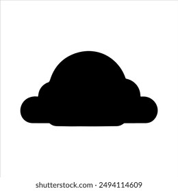 One cloud silhouette on white background. One cloud icon vector sign illustration design.
