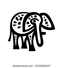 One Color Abstract Shape Of Elephant