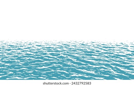 One color background with ocean ripples and horizon