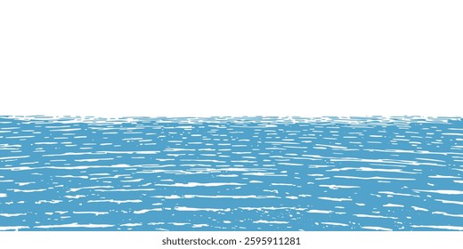 One color background with ocean ripples and horizon