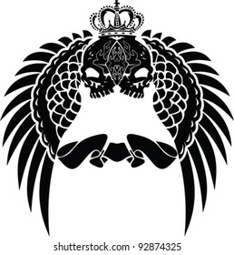 One Color Crown Skull Wings