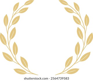 One color golden laurel wreath frame