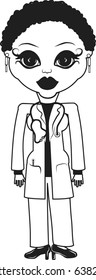 One color illustration of a Cartoon Doctor. Color version in my portfolio.