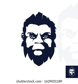 One Color Illustration, Prehistoric, Iceman, Ape-man, Yeti Vector Logo. Professional business, corporate identity icon.