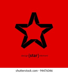 One color Imitation of Origami Star from paper. Company Logo template