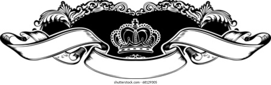 One Color Royal Crown Vintage Curves Banner