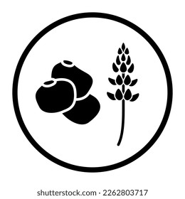 One color vector food, allergen and ingredient icon: lupin