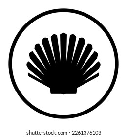 One color vector food, allergens and ingredients icon: molluscs
