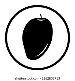 One color vector food, allergens and ingredients icon: mango