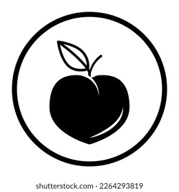 One color vector food, allergens and ingredients icon: peach