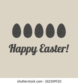 One color vintage easter greeting