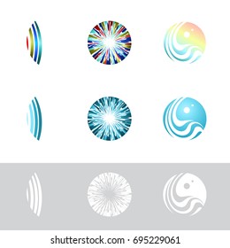 One Colored And Multicolored Contact Lens Logo Collection