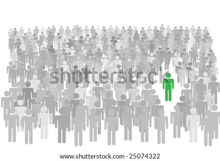 One Colorful Individual Person Stands Out Stock Vektorgrafik