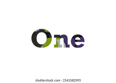 one. Colorful typography text banner. Vector the word one