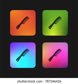 One comb four color gradient app icon design
