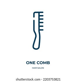 One comb icon. Linear vector illustration from hair salon collection. Outline one comb icon vector. Thin line symbol for use on web and mobile apps, logo, print media.