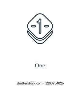 One concept line icon. Linear One concept outline symbol design. This simple element illustration can be used for web and mobile UI/UX.