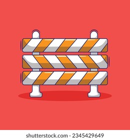 One of construction tools equipment. Traffic sign board vector illustration. flat cartoon style.