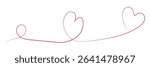 One continuous drawing of heart and color shape love sign. Thin flourish and romantic symbols in simple linear style.