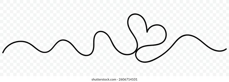 One continuous drawing of heart and color shape love sign. Hand drawn doodle vector illustration in a continuous line. Valentines day concept. Vector illustration.
