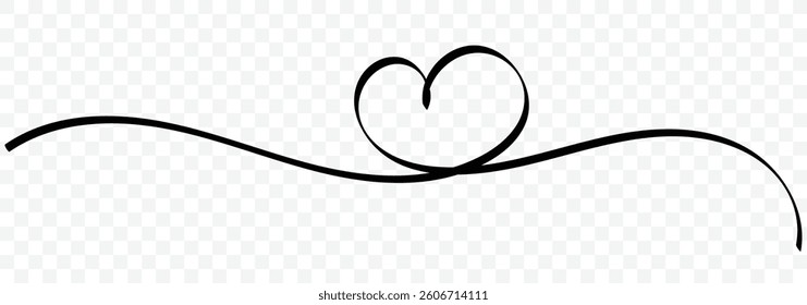 One continuous drawing of heart and color shape love sign. Hand drawn doodle vector illustration in a continuous line. Valentines day concept. Vector illustration.