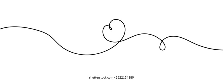 One continuous drawing heart line art. Abstract hearts continuous line. Vector illustration.