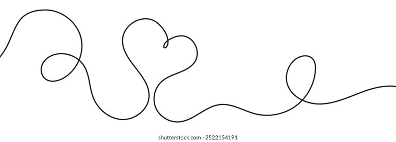 Eine durchgehende Zeichnung Herzlinie Kunst. Abstrakte Herzen durchgehende Linie. Vektorgrafik.