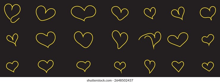 One continuous drawing of heart shape love sign. oitline and romantic symbol for greeting card and web banner in simple linear style. Editable stroke. Doodle vector illustration