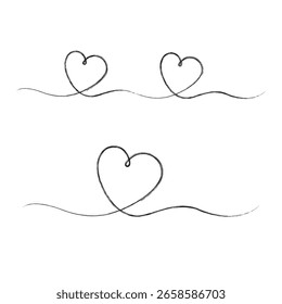 One continuous drawing of heart shape love sign vector.