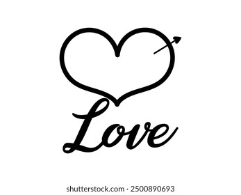 
One continuous drawing of a heart-shaped love sign outline.