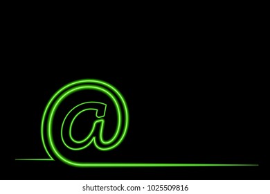 One continuous drawing line drawn by hand technique of neon vector drawing.