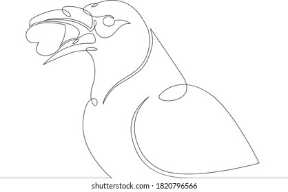 One continuous drawing line logo the bird holds a heart in its open beak  .Single hand drawn art line doodle outline isolated minimal illustration cartoon character flat - Shutterstock ID 1820796566