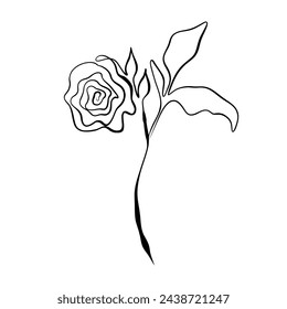 Eine durchgehende Zeichnungslinie. Gedrucktes dekoratives Poster mit Gesamtrosenblume-Konzept für Wand-Home-Dekor