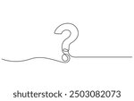 One continuous drawing of a question mark, Question mark one line art, hand drawn asking sign, Question Mark continuous line one line drawing isolated vector illustration