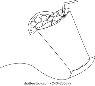 one continuous drawn line art of a glass drawn from the hand a picture of the silhouette drawing isolated on white background