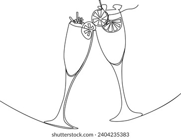 one continuous drawn line art of a glass drawn from the hand a picture of the silhouette drawing isolated on white background