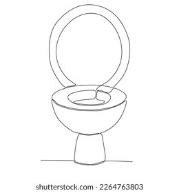 Eine stetig gezeichnete Einzelkunstlinie mit Doodskizze-Toilette