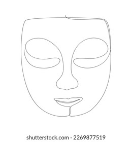 One continuous line of Abstract Face. Thin Line Illustration vector concept. Contour Drawing Creative ideas.