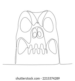 One continuous line of abstract skull. Thin Line Illustration vector concept. Contour Drawing Creative ideas.