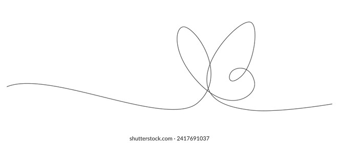 one continuous line art of butterfly. editable stroke