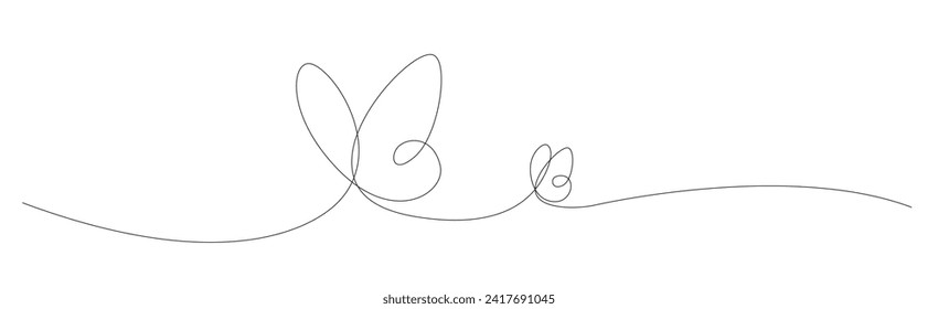 one continuous line art of butterfly. editable stroke