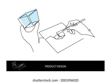 One continuous line art describes product design concept. Also good for   3d modeling and sketching